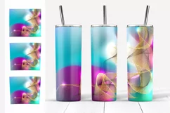 Glitter Tumbler Sublimation, Gold Waves Tumbler Design Product Image 3