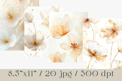 Ivory Gold Floral Backgrounds, 20 jpg Product Image 2