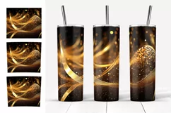 Glitter Tumbler Sublimation. Golden Stripes Tumbler Designs Product Image 4