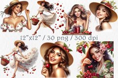 Cherry Clipart Watercolor, 30 png Product Image 2