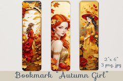 Bookmark " Autumn Girl" - 3 png, jpg files Product Image 1