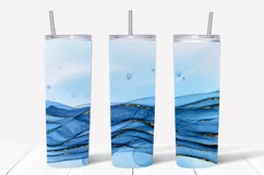Alcohol Ink Water tumbler wrap 20 oz, skinny tumbler wrap Product Image 3
