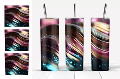 Glitter Tumbler Sublimation. Gold Stripes Tumbler Designs Product Image 3