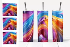 Tumbler Skinny Sublimation. Colorful Liquid Paints Tumbler Product Image 3