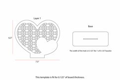 3D Rattan Heart with Stand Base for Earring Display Lasercut Product Image 2