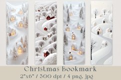 Christmas Bookmark, Winter White Village, 4 png, jpg Product Image 1