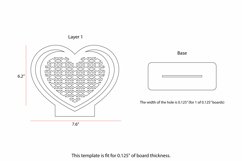 Rattan Heart 3D Stand Base Earring Display Lasercut Product Image 2
