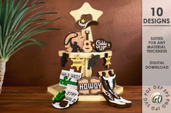 Cowboy tiered tray decors Laser Cut. Western SVG Product Image 3