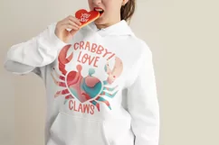 Crabby Love Claws - Heart Shape Crab Sublimation PNG Product Image 2