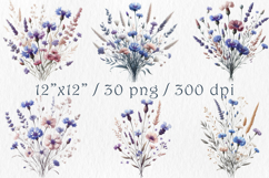 Lavender and Cornflowers Clipart, 30 png Product Image 2