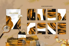 Abstract digital grunge black ang gold brush strokes Product Image 9