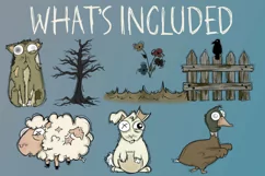 Haunted Farm Life| 8 Creepy Halloween Farm PNG Clipart Pack Product Image 2