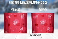 Red Christmas tumbler Sublimation. 20 oz, PNG. Product Image 2