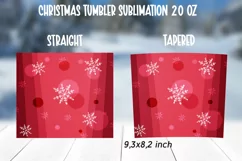 Red Christmas tumbler Sublimation. 20 oz, PNG. Product Image 2