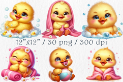 Cute Duckling Girl Clipart, 30 PNG Product Image 2