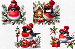 Bullfinch Winter Bird Clipart, 12 png, jpg Product Image 2