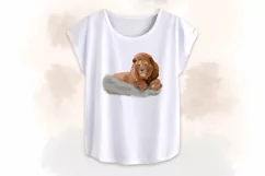 Watercolor lion, animal sublimation design png Product Image 2