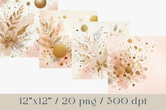 Pink Gold Watercolor Digital Paper, 20 jpg Product Image 2