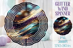 Wind Spinner Sublimation|Glitter Golden wave stripes Spinner Product Image 1