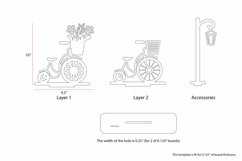 Bicycle with Flower Near Lamppost 3D Decoration Laser Cut Product Image 2