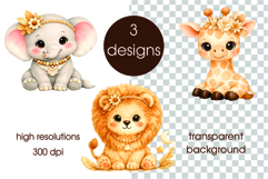 Safari boho animals, watercolor animals Product Image 1