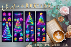 Christmas Tree Printable Bookmarks |Bookmark Sublimation PNG Product Image 1