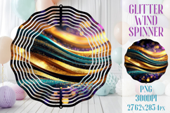 Glitter Wind Spinner Sublimation|Colorful Gold Waves Spinner Product Image 1
