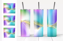 Glitter Tumbler Sublimation, Golden Waves Tumbler Design Product Image 2