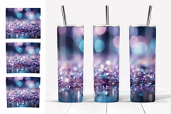 Glitter Tumbler Sublimation. Lilac Blue Tumbler Designs 20oz Product Image 3