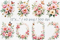Watercolor Peonies and Anemones Set, 40 png Product Image 2