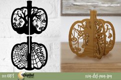 Pumpkin Halloween. Pumpkin SVG Decor. 3d Pumpkin Laser Cut. Product Image 1