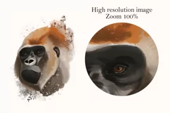 Watercolor gorilla painting, animal print art, sublimation Product Image 3