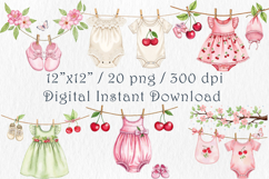 Cherry On Top. Kids Clothes Clipart. 20 png Product Image 2