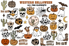 Western Halloween Clipart Set Fall Cowboy Ghosts Pumpkins Product Image 2