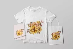 Sunflower bouquet sublimation. Wedding bouquet clipart Product Image 2
