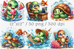 Cute Turtle Clipart, 30 png Product Image 2