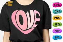 Word Love Shaped Heart Svg, Png, Pink Valentines Day Clipart Product Image 2