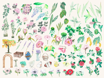 French Garden Watercolor Clipart Bundle Product Image 3
