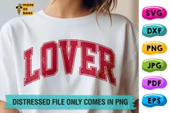 Lover Svg, Png, Lover Red Varsity Svg, Valentines Day Shirt Product Image 1