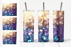 Glitter Tumbler Sublimation Purple Teal Tumbler Designs 20oz Product Image 4