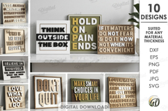 Layered Wall Word Art Signs Bundle Laser Cut. Wall Decor SVG Product Image 1