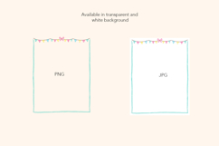 Floral Journal Borders Scrapbook PNG Set Product Image 2