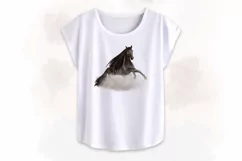 Watercolor horse, animal sublimation design png Product Image 2