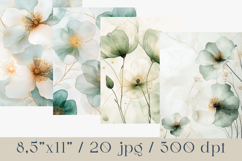 Sage Green Floral Background, 20 jpg Product Image 2