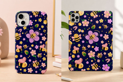 Cute Bee Seamless Pattern PNG Product Image 2