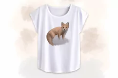 Watercolor fox painting, animal print art, sublimation png Product Image 2