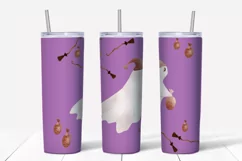 Halloween ghost 20oz skinny tumbler wrap sublimation designs Product Image 3