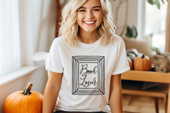 Book Lover SVG Minimal Frame Typography Design Product Image 3