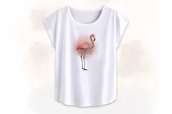 Watercolor pink flamingo, bird sublimation design png Product Image 2