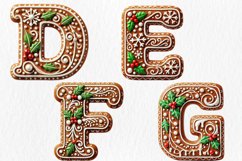 Christmas Gingerbread Alphabet Letters Clipart, 26 png, jpg Product Image 2